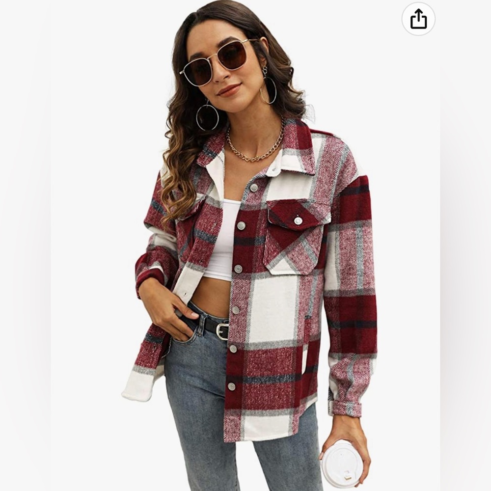 NWOT Plaid Shacket